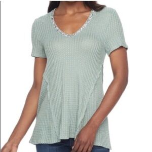 💥Juicy Couture SS Glitter Embellished Waffle Tee💥 NWT